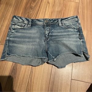Silver jean shorts